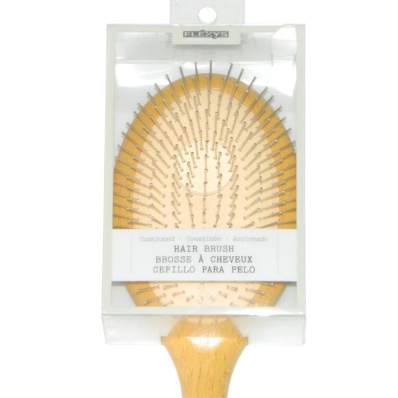 3 for/ $30 Flexy Bamboo Oval Head Hair Brush with Metal Prongs - Picture 2 of 2